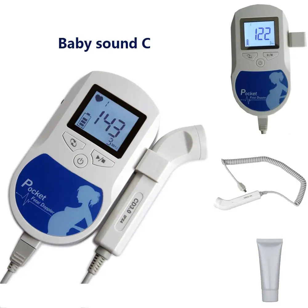 Fetal Doppler hand hold Pocket portable sound Baby heart pregnancy Ultrasound fetus doppler Detector machine monitor