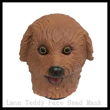 

Free Shipping Halloween Party Cosplay Brown White Teddy Dog Latex Mask, Animal Teddy Mask Dog Hend Cosplay Costume Prop 3 colors