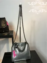 NEW SLIVER MINI 18 CM shaggy Deer PVC Luxury Cute metal chain crossbody shoulder handbag