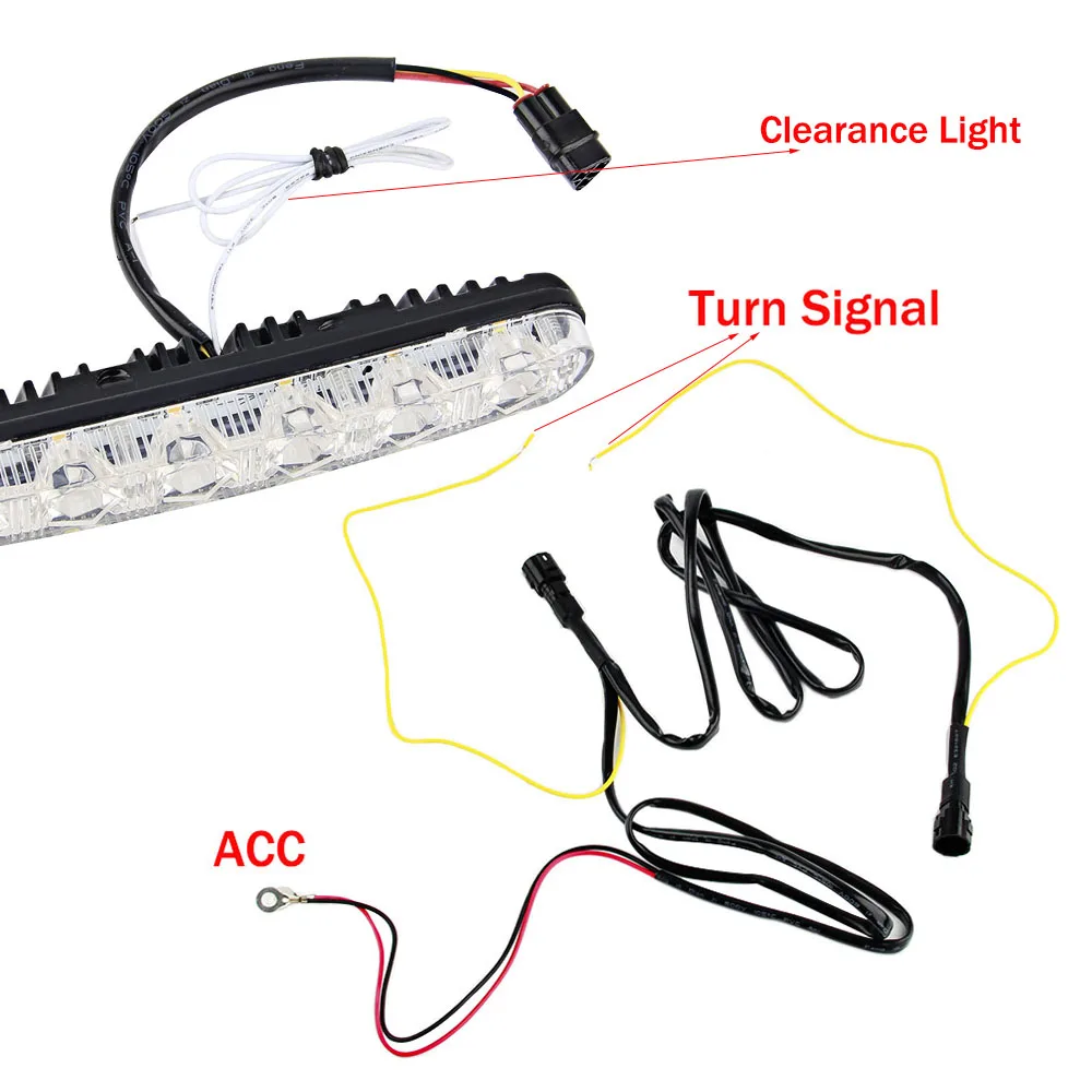 2 шт. светодиодный светильник для дневных ходовых огней, водонепроницаемый, 12 В, 6 SMD, универсальный указатель поворота, комплект DRL, белый, желтый, синий, Дневной светильник, автомобильный светильник для вождения