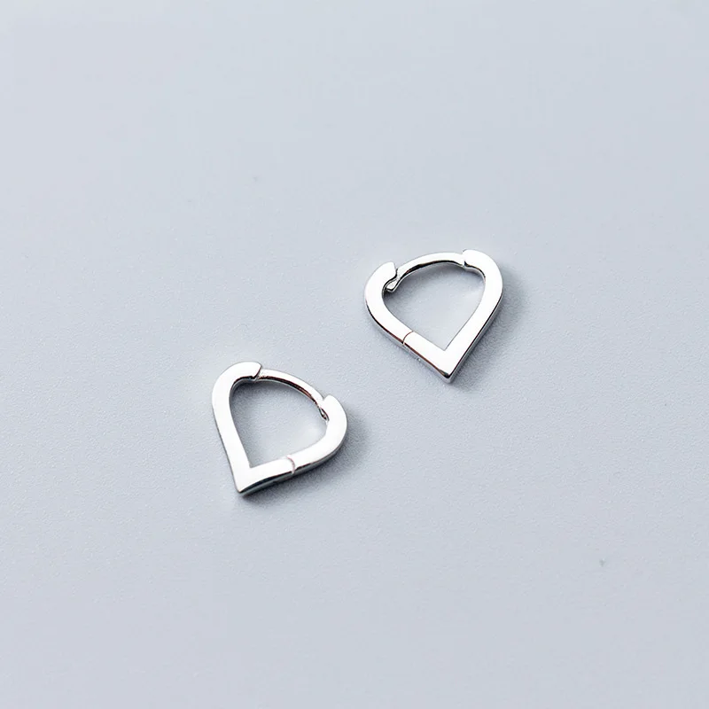 

WTLTC 925 Sterling Sliver Heart Huggie Earrings for Women Dainty Small Tiny Hug Earrings Minimalist Helix Cartilage Earrings