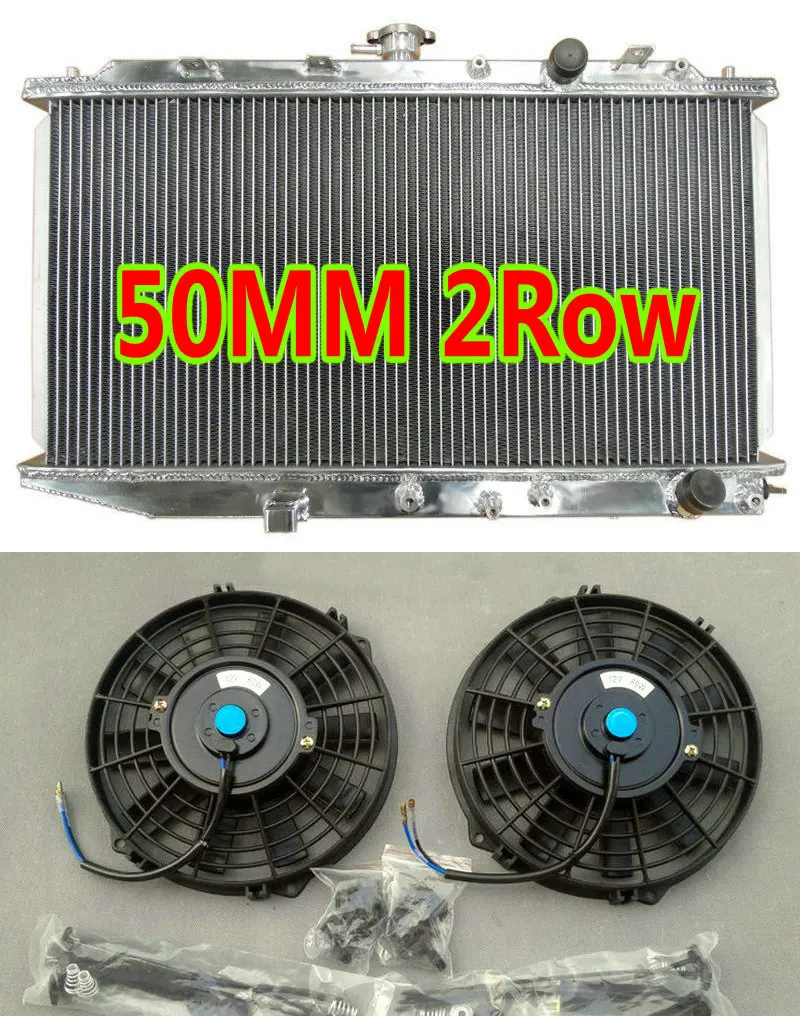 

NEW Aluminum Radiator For 1988-1991 Honda Civic CRX EF EE Si HF DX EX RT CR-X 1.5L & 1.6L D15 D16 I4 Engine MT+ Shroud + FAN 91