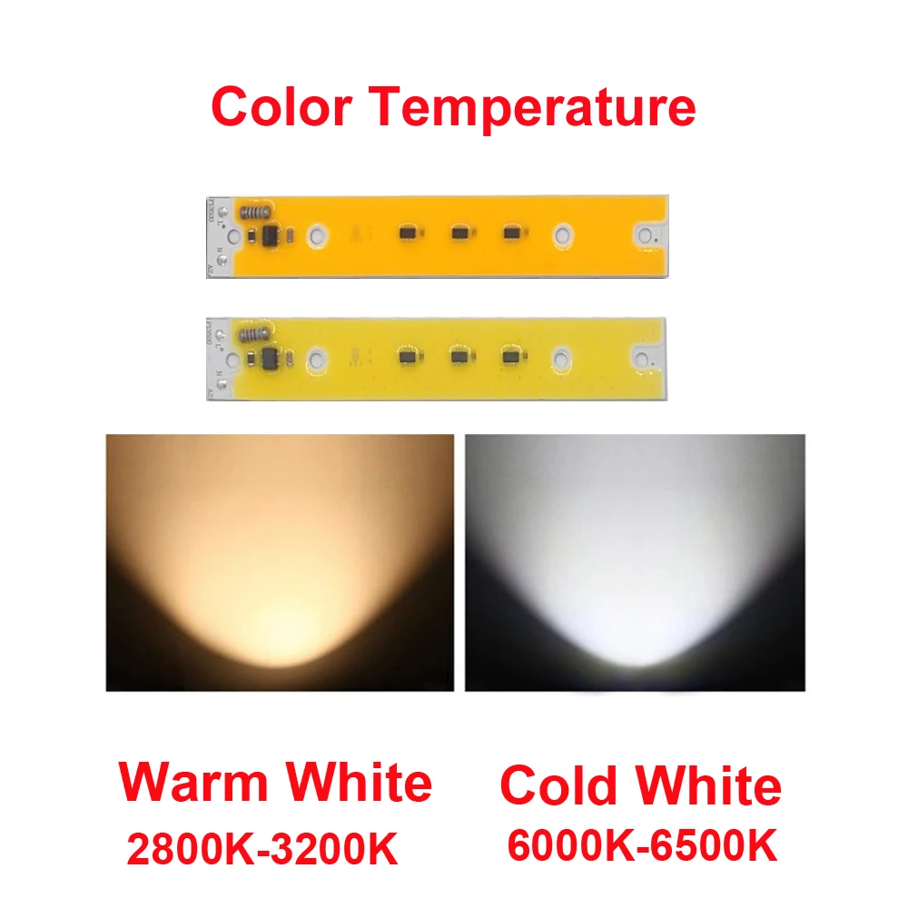 10 шт./лот COB светодиодный чип 30 Вт 50 Вт 80 Вт светодиодный COB лампа 220 В умный IC холодный теплый белый Светодиодный прожектор чип