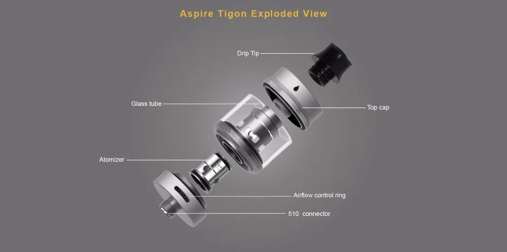 Aspire Tigon Tank 3.5ml2ml Atomizer With Ni80 Coil Ftis Aspire Tigon Battery Kit Electronic Cigarette Vape Tank 01 (6)