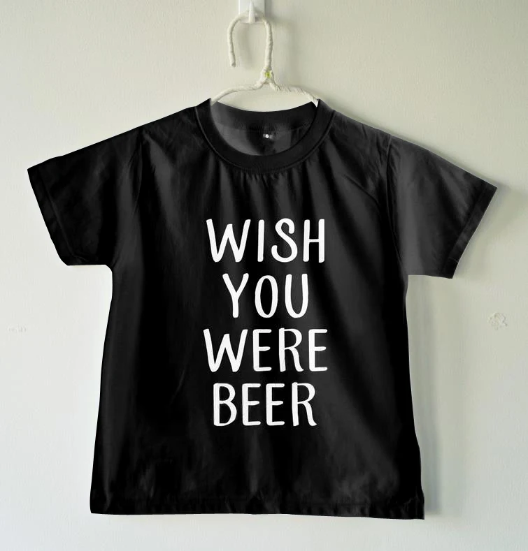 Футболка с надписью Wish you was beer Kids футболка для мальчиков и девочек детская одежда