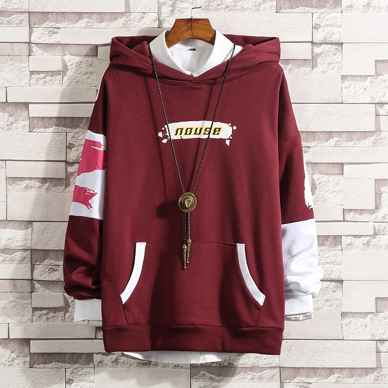 

2019 letter printing hoodies Men's Thick Clothes Winter Sweatshirts Men Hip Hop Streetwear Solid Fleece Hoody Man Clothing S-5XL