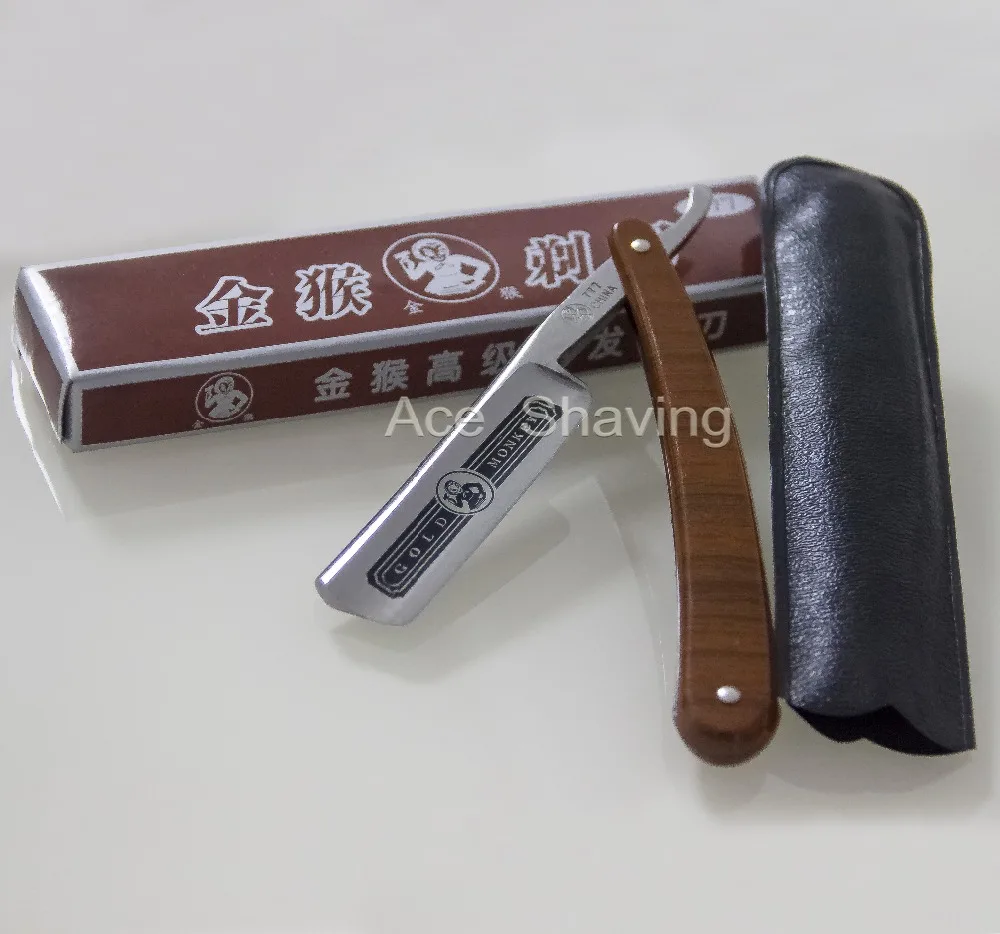 

Gold Monkey777 Carbon Steel Shaving Straight Folding Razor Single Blade Beard Remove Grooming Tool