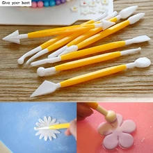 8 шт. сахарная помадка для торта резчик для вырезания кондитерских изделий для украшения шоколада Цветочная глина моделирование пластиковый декоративный набор инструментов для выпечки