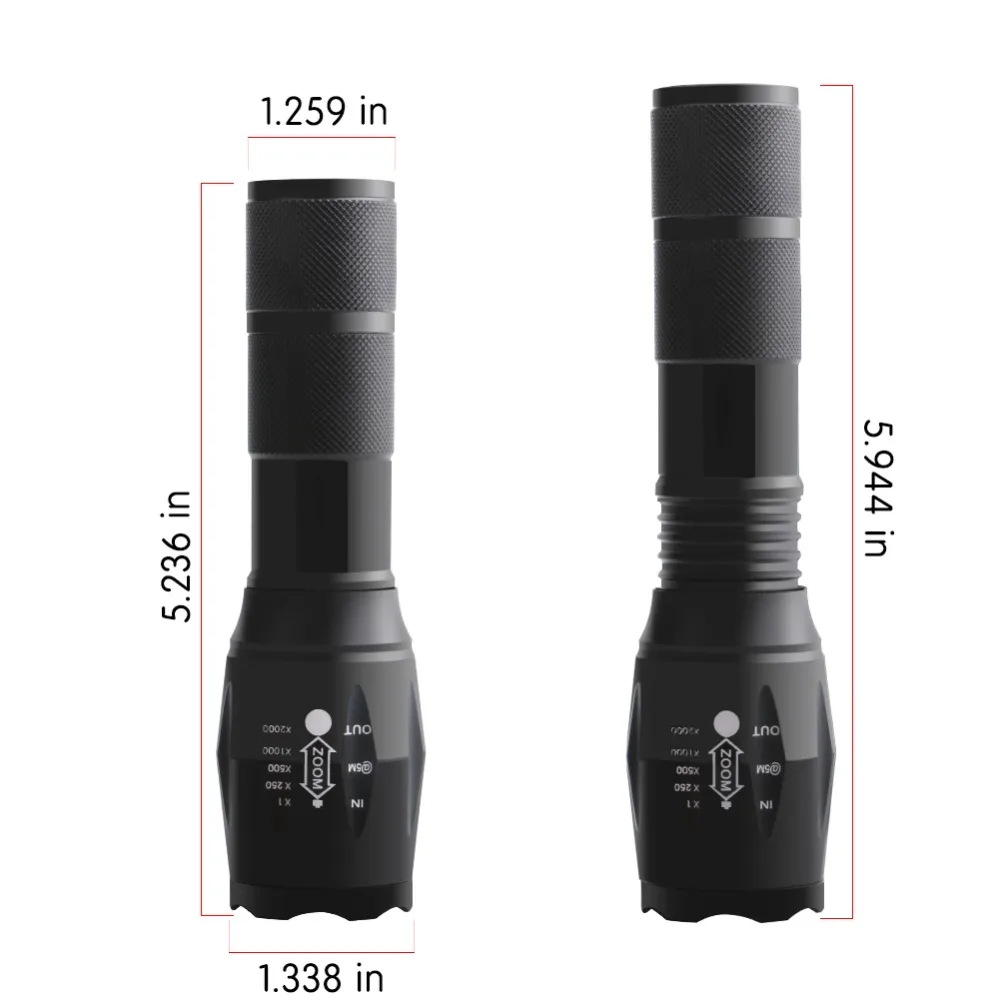 PANYUE трафика Красный фонарик-дубинка полиции тактический фонарь 3800LM мощный Светодиодная лампа фонарь Фонари 18650