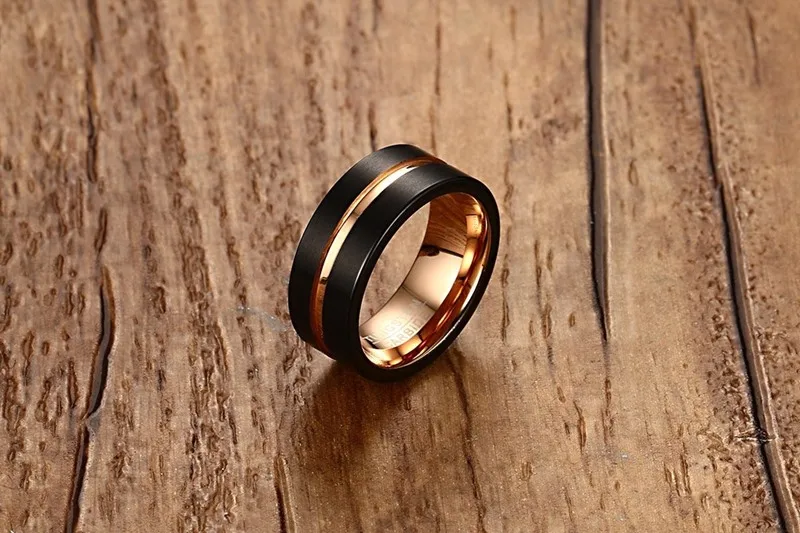 Обручальное кольцо Meaeguet из карбида вольфрама шириной 8 мм для женщин, модные кольца из розового золота, обручальные кольца, размер США