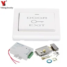 YobangSecurity DC12V Power Supply +Electric Magnetic Door Lock + Exit Door Switch For Home Door Entry Access Control System