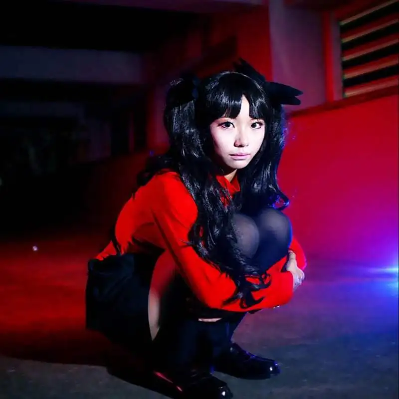 Новинка, аниме, костюм для Хэллоуина, для косплея, Fate/Stay Night Rin Tohsaka, Униформа, платье, Cos, аниме, для женщин, вечерние, парик, ролевые игры