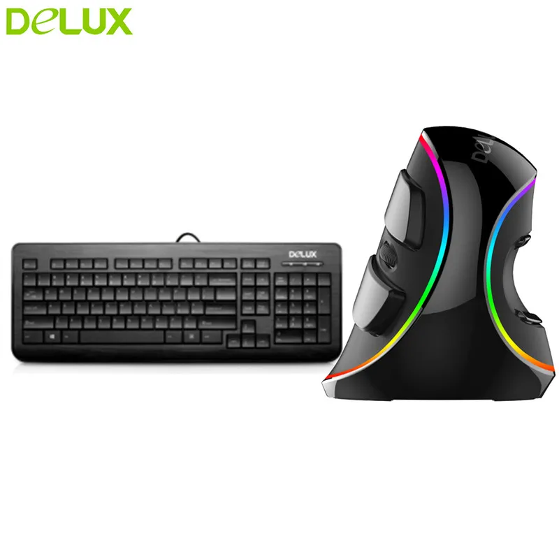 Delux M618 Plus Wired Mouse Keyboard Ergonomic Vertical Mouse Computer