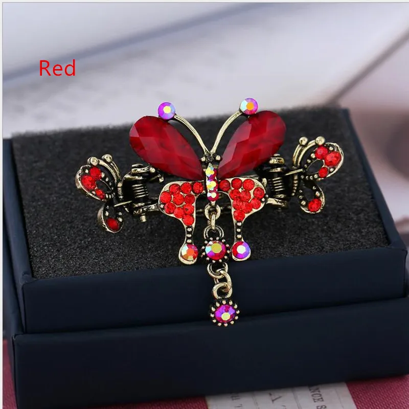 Tassel Hair Clips for Women Girls Braided Hair Clip Styling Tools Hair Accessories Hairpins Fashion Crystal Butterflies Barrette