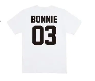 BONNIE CLYDE 03 забавные парные футболки с буквами летняя модная черная белая женская футболка из хлопка с коротким рукавом camisetas mujer - Цвет: white bonnie 03