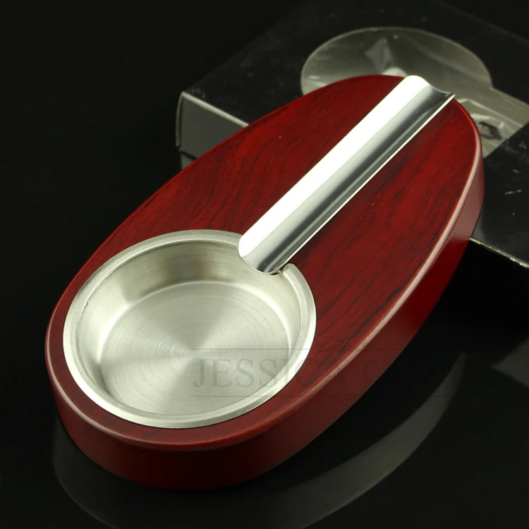 GALINER Wood Cigar Ashtray Stainless Steel Ashtrays Mini Pocket Ashtray