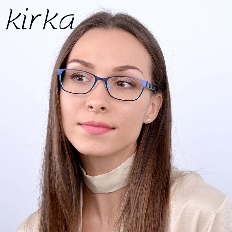 

Kirka Vintage Women Eyewear Frames Transparent Eyeglasses Optical Frame for Myopia Prescription Degree Glasses Blue