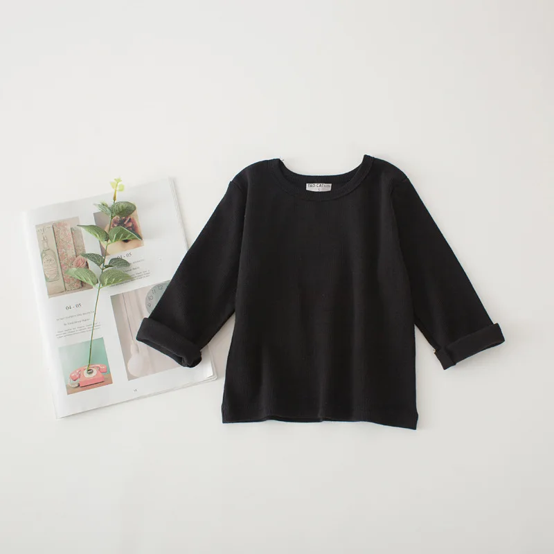 MILANCEl/Новинка г.; Осенняя детская рубашка; Базовая стильная блузка для мальчиков; хлопковая рубашка для девочек; одежда в полоску для мальчиков - Цвет: black as pic