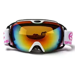 Зеленый/оранжевый/белый/синий/черный лыжные очки Для мужчин Для женщин сноуборд Очки снег очки Анти-туман двойные линзы УФ очки сноуборд