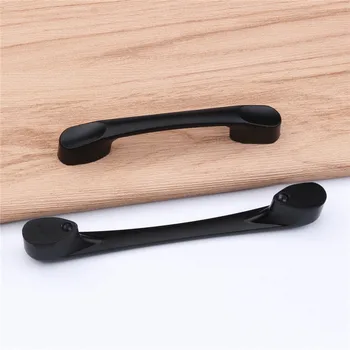 ZENHOSIT Black Zinc Alloy Cabinet Pulls Kitchen Cupboard Door Handles Drawer Knobs SH64mm96mm128mm For Furniture Hardware