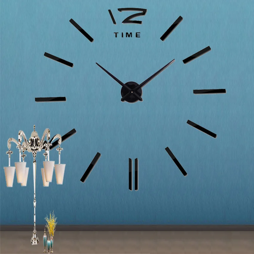 

Modern Design Large Digital Wall Clock Rushed Acrylic Mirror Sticker Living Room Decor Fashion Watches Quartz clocks 9 mm sheet