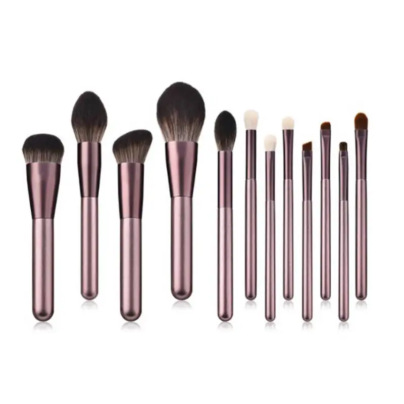 

NAISI 12pcs Makeup Brushes Set Kit Tools Professional Fan Foundation Blending Eyelash Bronzer Brush High Quality Goat Synthetic