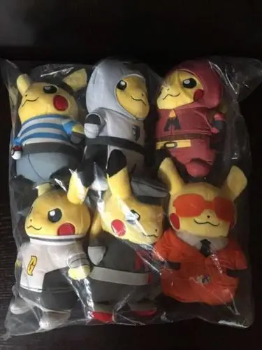 

New Pikachu Cosplay in Team Flare Costume Team Rocket Magma Aqua Galact Plush Doll Stuffed Toy Limited Plush Doll Toy Gift 20cm