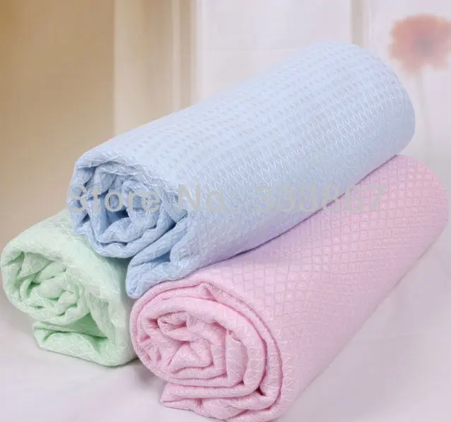 [Sigzagor]Baby Bamboo Fiber Soft Blanket ,Solid,3 Colors,Blue,Pink