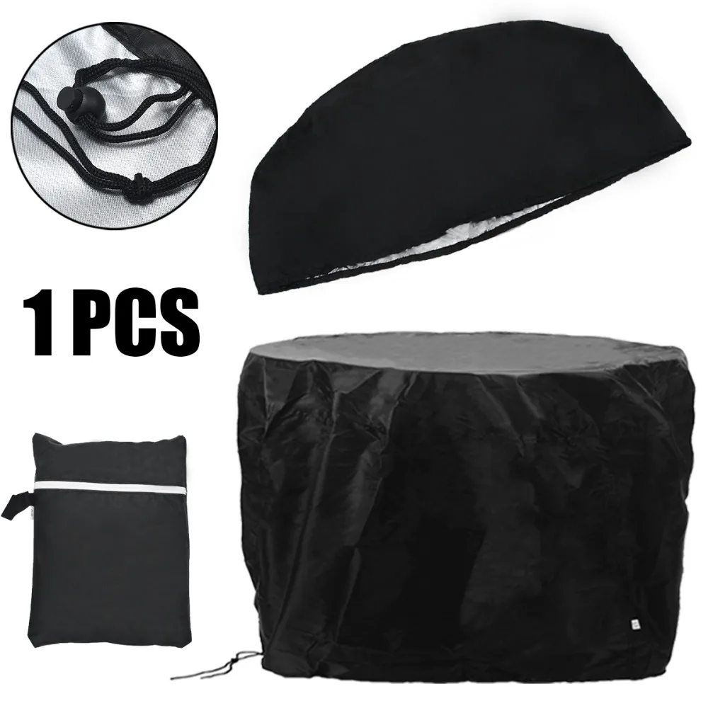 

77x58cm Waterproof BBQ Cover Heavy Duty Round Fire Pit Barbecue Cooking Grill Round Canopy Shelter Covers Black Mayitr