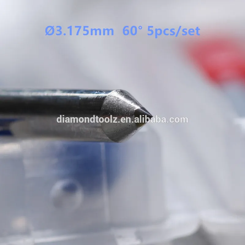 Talentool Doprava zdarma 5ks / sada Diamantový gravitační vrták s průměrem 60 stupňů 3.175mm pro cnc stroj