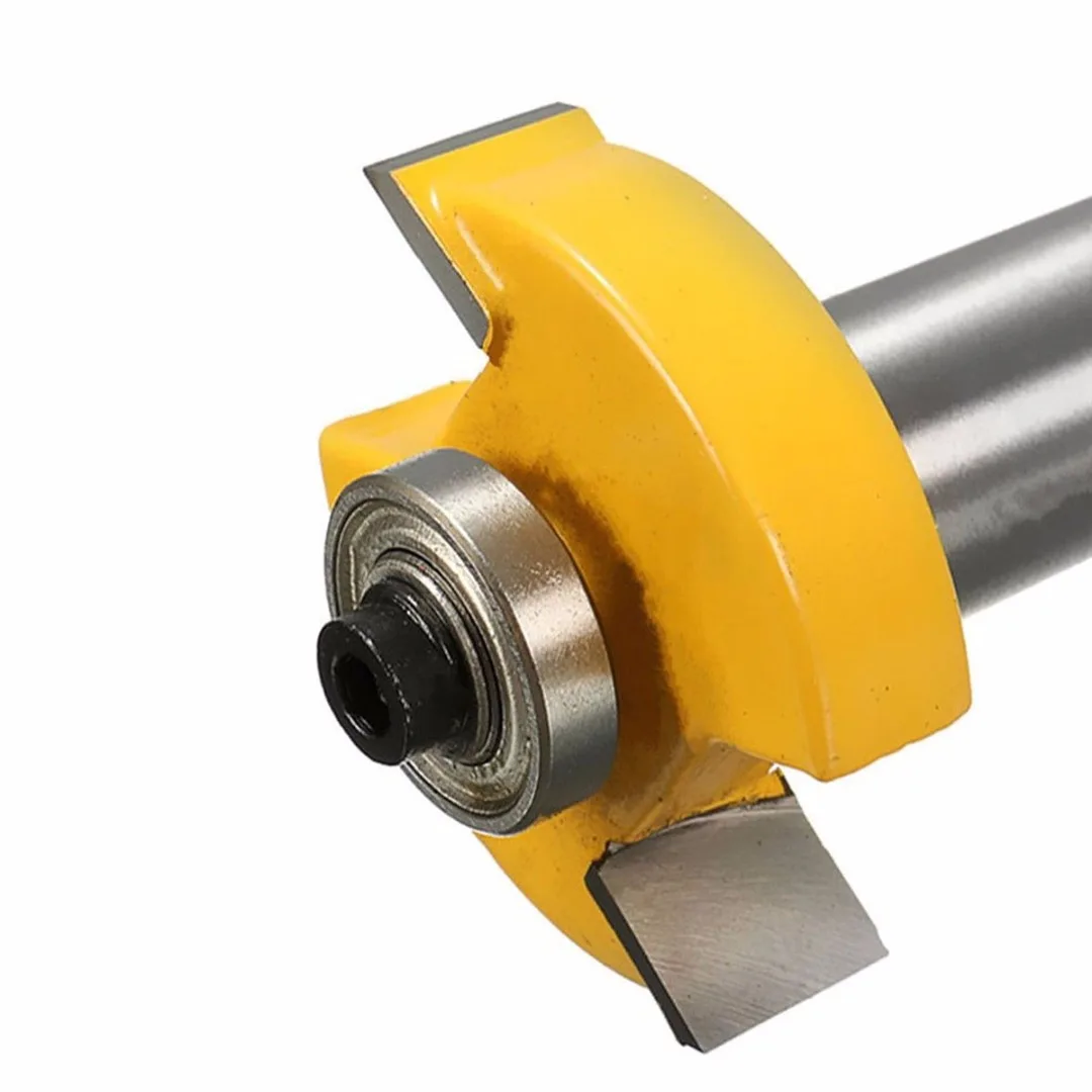 1 Set Carbide Tipped Woodworking Router Bit 1/2 Inch Height with 6 Bearings Rabbet Router Bit & Bearing Set 1/4 Inch Shank