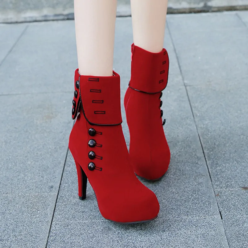 2018 Martin 10 Cremallera Invierno Mujer Zapatos Moda 42 Tacón Casual Otoño Alto Gran 616 Tobillo Red De Tamaño 35 Mujeres Botas Plataforma Black Cm Las 616 qw8xvTFtq