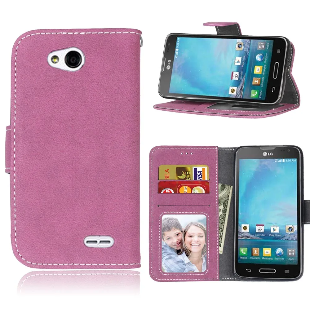 Rose Кожаный флип чехол-кошелек для LG Optimus L90 D405 D415 D410 чехол для телефона s с держатель для карт чехол с функцией стойка чехол для LG L90 сумка - Цвет: Rose