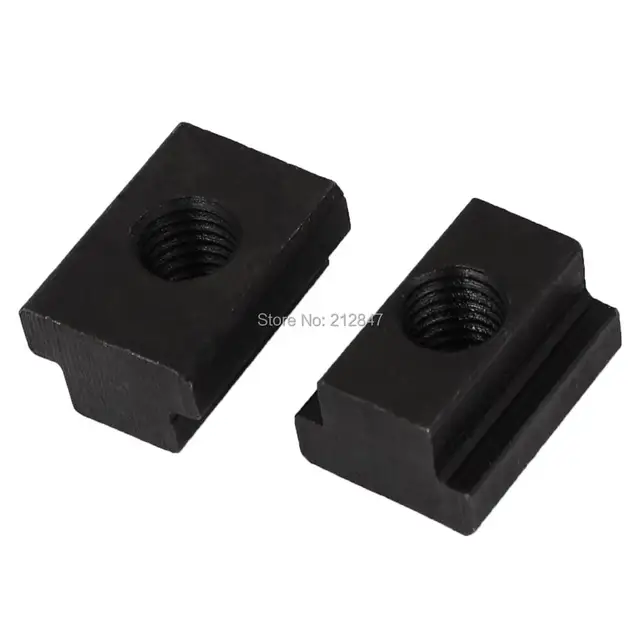 28mm x 22mm x 16mm M12 Tapped Carbon Steel T Slot Nuts Black 2 Pcsin