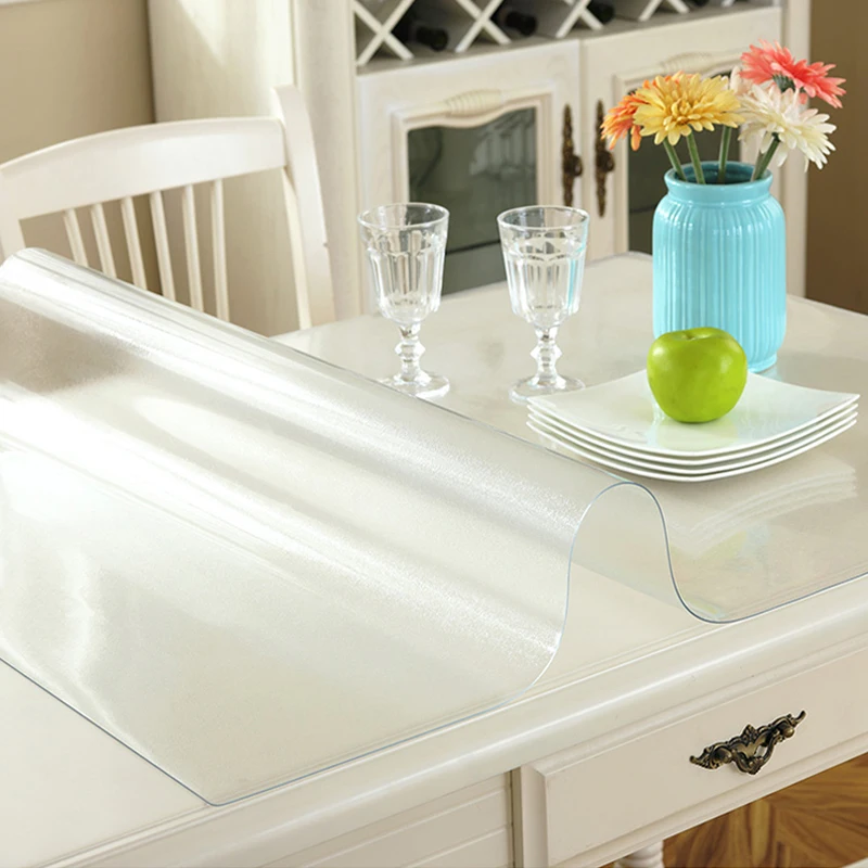 Soft Glass Tablecloth transparent PVC Tablemat Waterproof Oilproof Kitchen Dining Place Mat Pad Wedding Home Party 1.0mm thick Soft Glass Tablecloth transparent PVC Tablemat Waterproof Oilproof Kitchen Dining Place Mat Pad Wedding Home Party 1.0mm thick