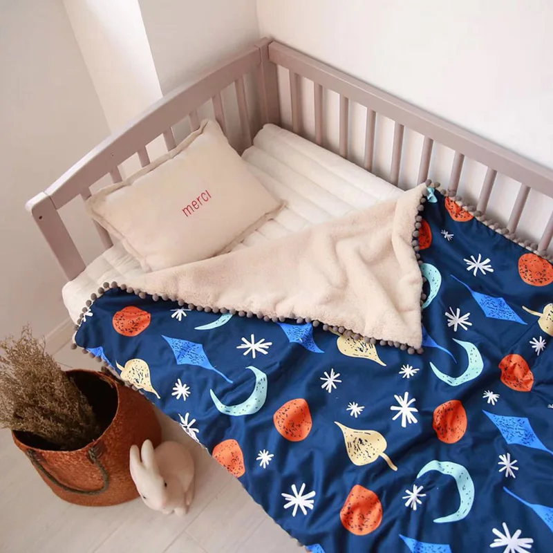 

Cotton Baby Blanket Baby Swaddle Bebe Conforto Couverture Enfant Baby Room Bedding Quilt Kids Plush Wrap Winter 110x140cm