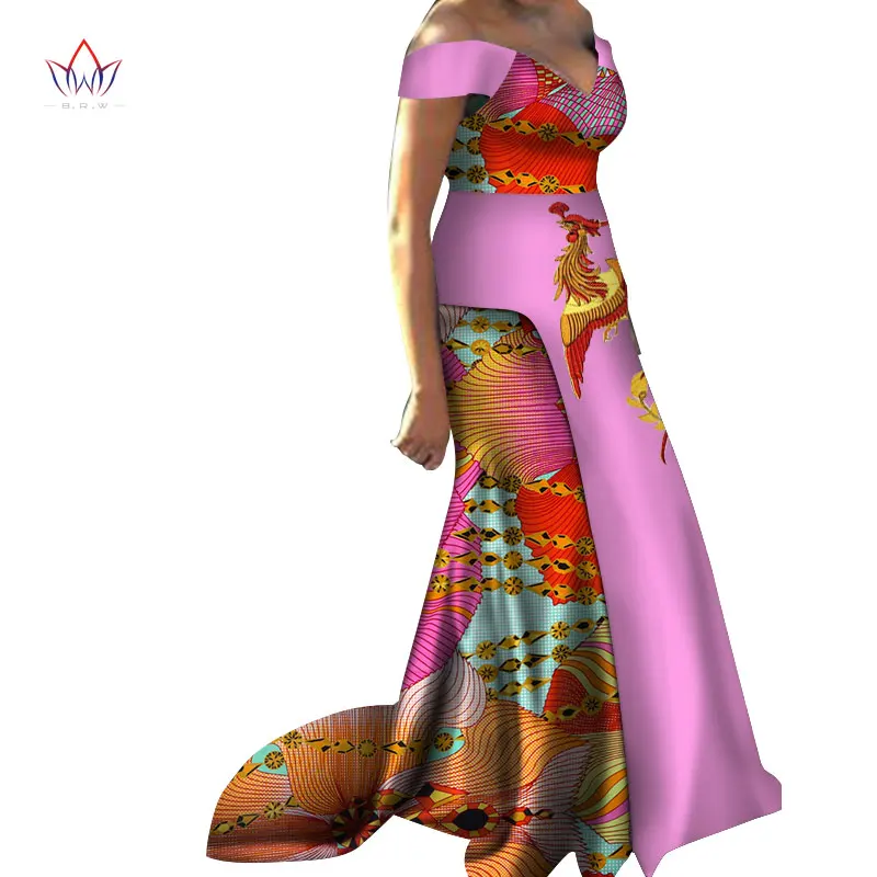 

African Dresses for Women Dashiki Phoenix applique Sleeveless African Clothes for lady Sweet Traditional Dress for Party WY3632