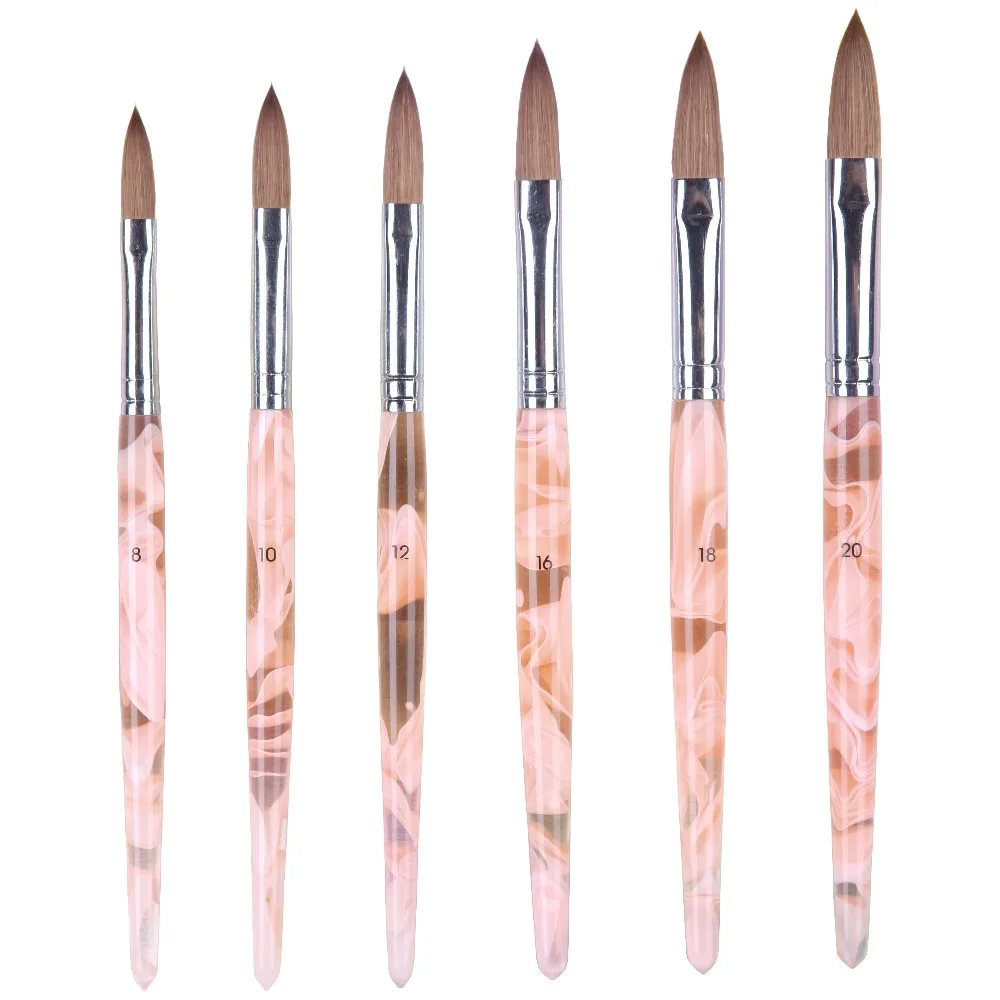 KBA 612Oval kolinsky sable hair acrylic handle brass ferrule nail