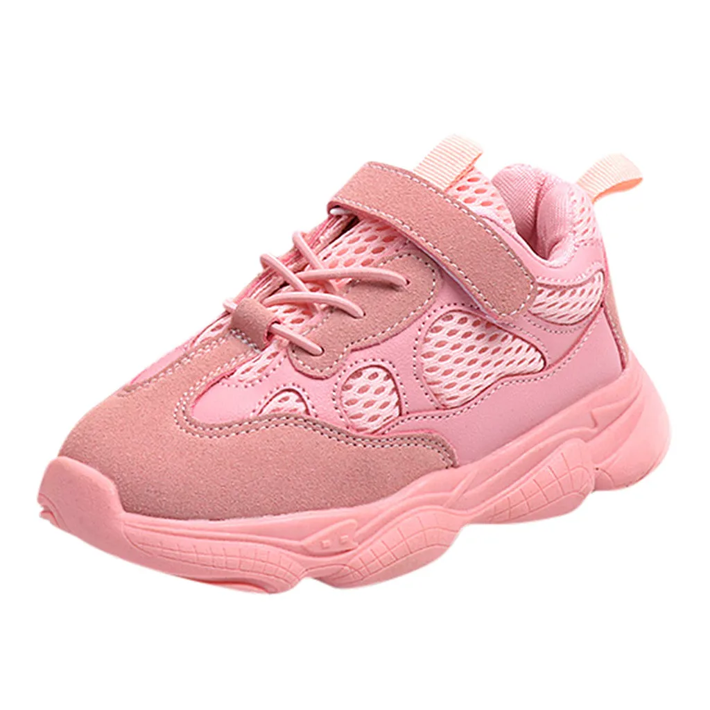 Детские кроссовки для отдыха на открытом воздухе; Повседневная обувь; дышащие сетчатые кроссовки для детей; Chaussure Enfant; детские кроссовки - Цвет: Pink