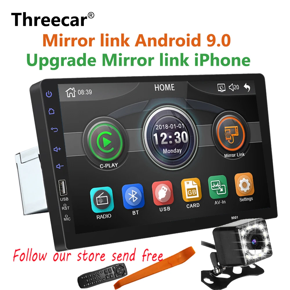 New Built in Mirror link iPhone Android 9.0 2din Car radio 9 inch