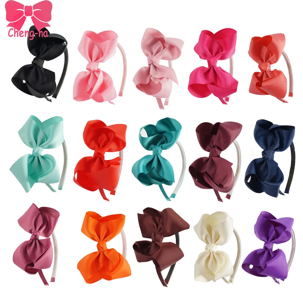 High Quality Baby Hair Band With Grosgrain Ribbon Bow Hair Band For