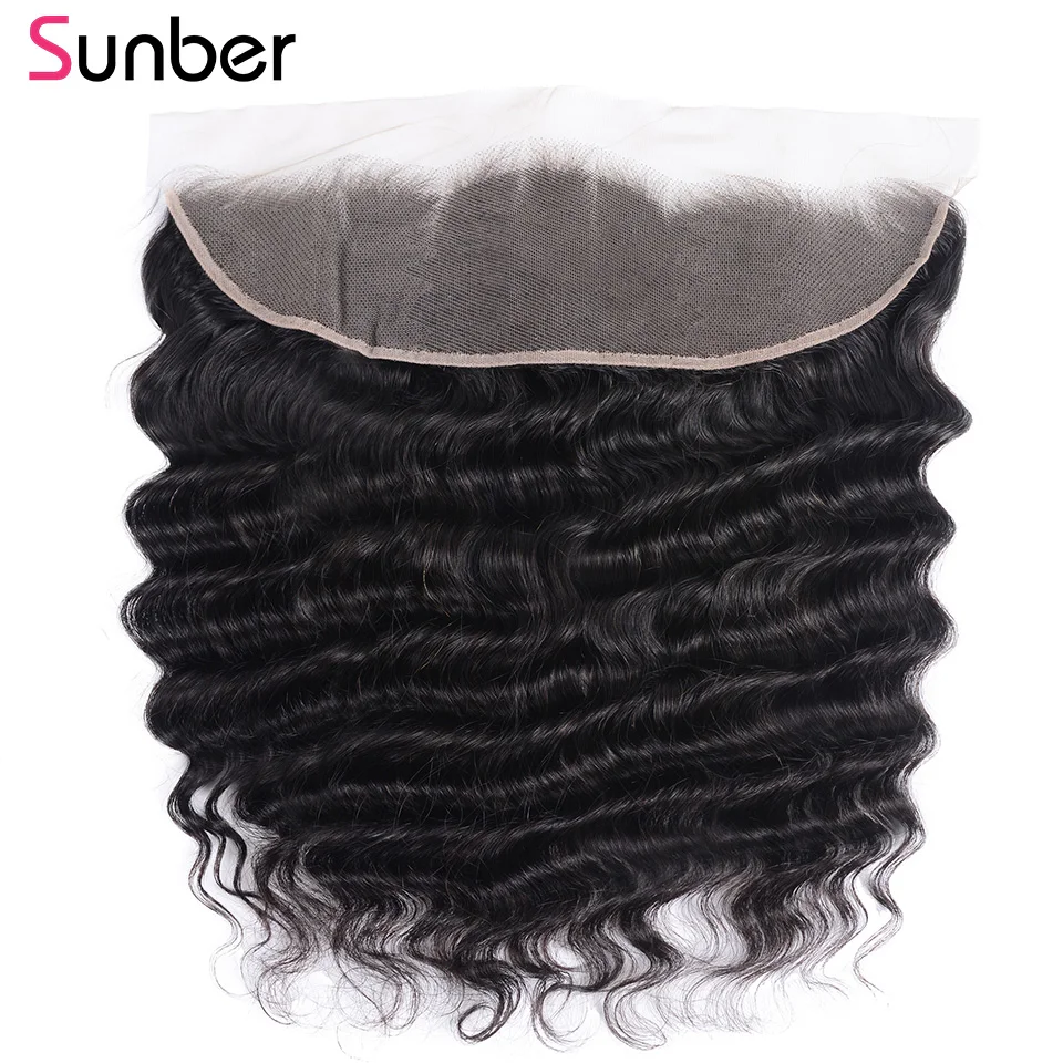 Sunber Brazilian Loose Deep Lace Frontal Hair 13*6 Swiss Lace Hair 10-20 inch Free Part Frontal Can be dyed any Color