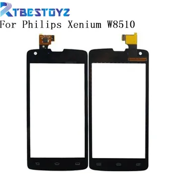 

RTBESTOYZ 4.7" For Philips Xenium W8510 Touch Screen Digitizer Front Glass Panel Sensor Replacement Black Color