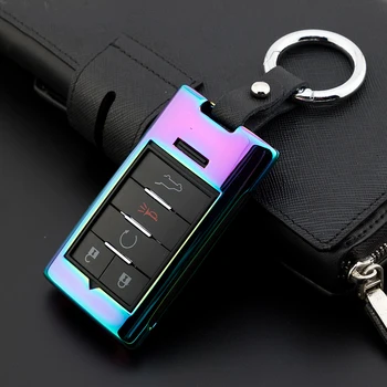 

Zinc Alloy+Leather Car Key Cover Cases Remote FOB For Cadillac Escalade SRX XTS ATSL SLS CTS STS ATS BLS Key Case Keyless Entry