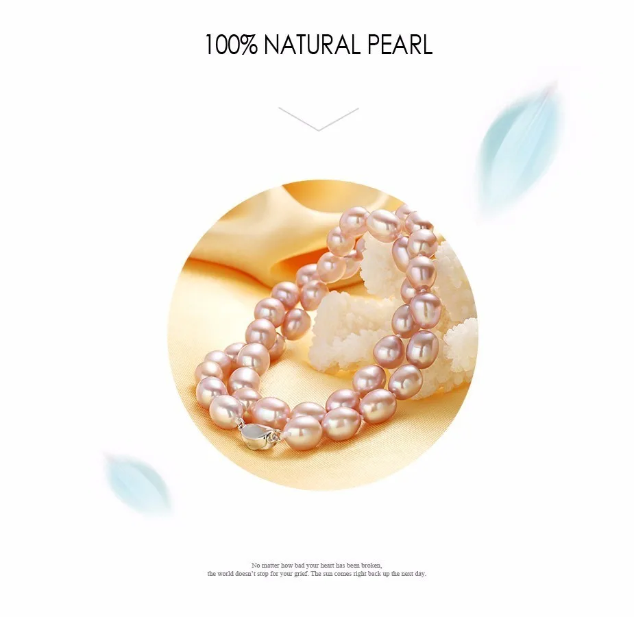 HTB15iYOh0cnBKNjSZR0q6AFqFXaH Beautiful Real 925 Sterling Silver Pearl Necklace, Natural Freshwater Pearl, 45cm Length,Fine Jewelry Women Necklace Mallzona