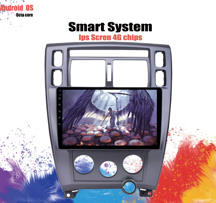 Discount Car radio Multimedia dvd player 10.1" android 9.1 For Hyundai Tucson 2006-2014 stereo gps audio head unit 4+64GB Video Cassette 4