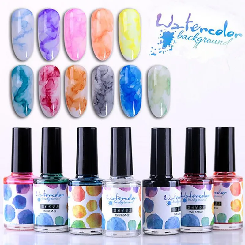

15ml Watercolor Ink Nail Polish Blooming Gel Smoke Effect Smudge Lquid Gradient Manicure Primer Acrylic Gel Poly Gel Lacquer 30#