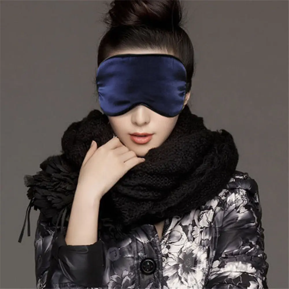

1PC Pure Silk Soft Sleeping Aid Eye Mask Cover Shade Travel Relax Blindfold