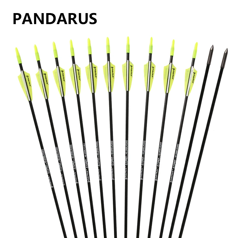 PANDARUS 6/12/24 шт/партия 6 мм Стекловолоконные стрелы 28 дюймов позвоночник 1200 для