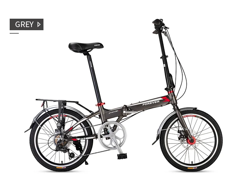 Cheap FOREVER Folding Bicycle with Rack Aluminium Alloy Folding Bike Frame 7 Speed Positioning Foldable Bicycle 52T Crankset 20 in 5